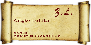 Zatyko Lolita névjegykártya